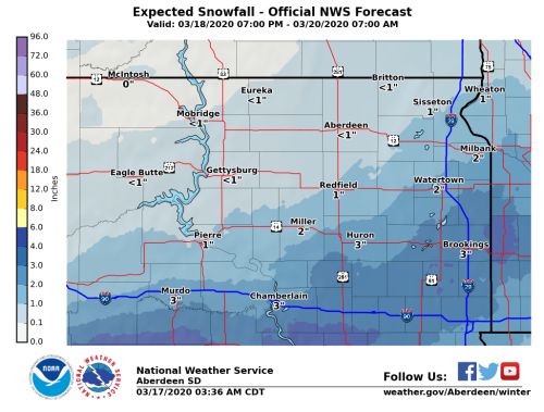 Snow shovel might be needed in eastern South Dakota late this week  (Audio)