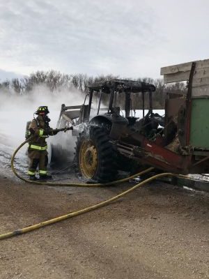 Watertown Fire Rescue called to tractor fire near Kranzburg