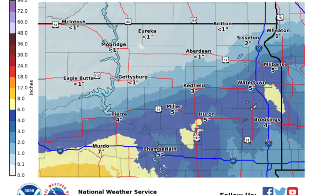 Midweek storm system will bring snow to eastern South Dakota