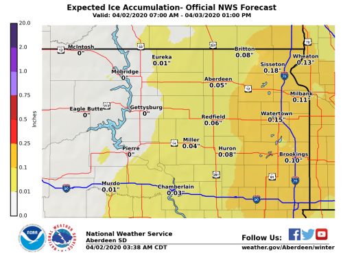 Ice build up expected in South Dakota today  (Audio)
