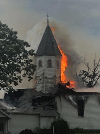 Lightning strike blamed for fire that destroys western Minnesota church