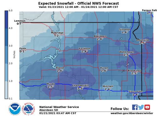 Plowable snow amounts expected across the region Saturday  (Audio)