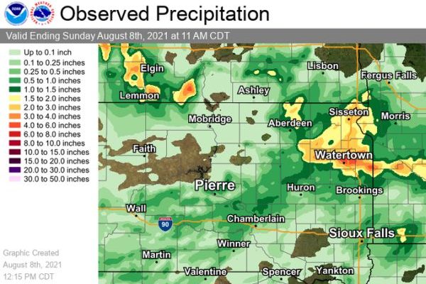 Plentiful weekend rains fall on northeast South Dakota  (Audio)