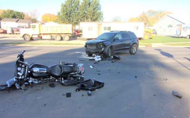 NEW: Watertown motorcyclist injured in crash with car