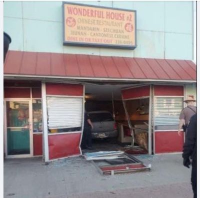 Unlicensed driver crashes into Pierre Chinese restaurant