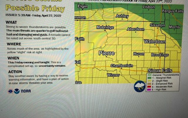 Severe storms a possibility in KWAT listening area Friday night  (Audio)