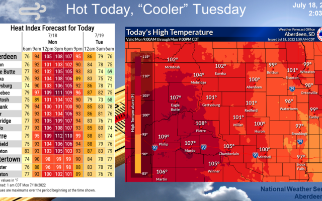 Dangerously hot conditions expected over South Dakota today  (Audio)