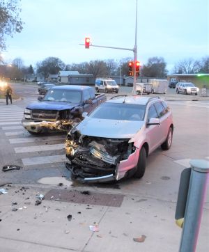 Two vehicle collision in Watertown