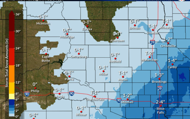 Eastern South Dakota under a Winter Weather Advisory
