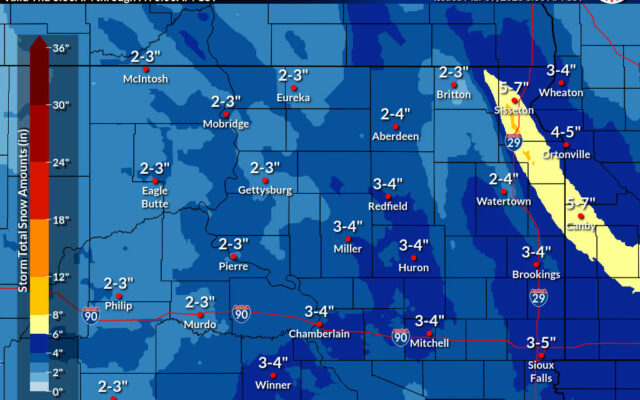 Widespread snow expected across South Dakota today  (Audio)