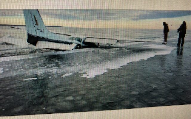 Airplane crashes through thin ice on northern Minnesota lake