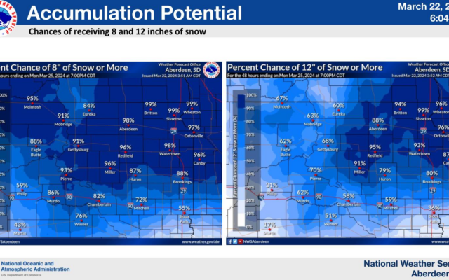 A foot or more of snow expected in South Dakota this weekend  (Audio)